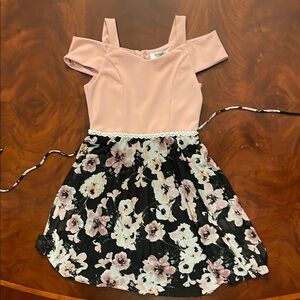 Pink Cold Shoulder Sundress for Wedding Guest